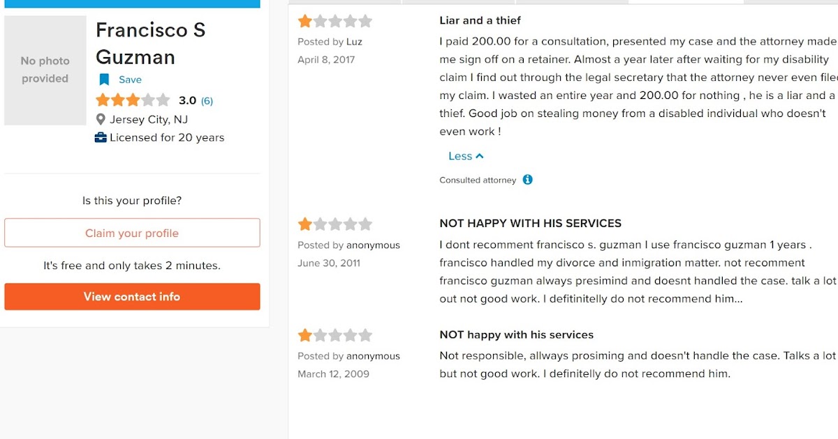 1.0 star Do review on attorneys before you hire them