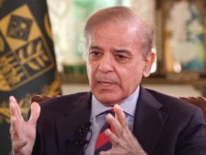 prime minister shehbaz sharif giving interview to al arabiya english photo file