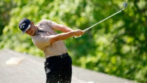 long wait xander schauffele tees off on the eighth hole during the final round of the pga championship golf tournament at valhalla golf club photo reutres