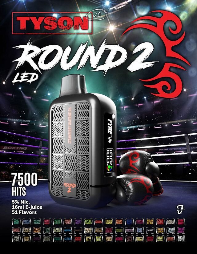 TYSON 2.0 ROUND 2 7500 PUFFS 16ML DISPOSABLE VAPE