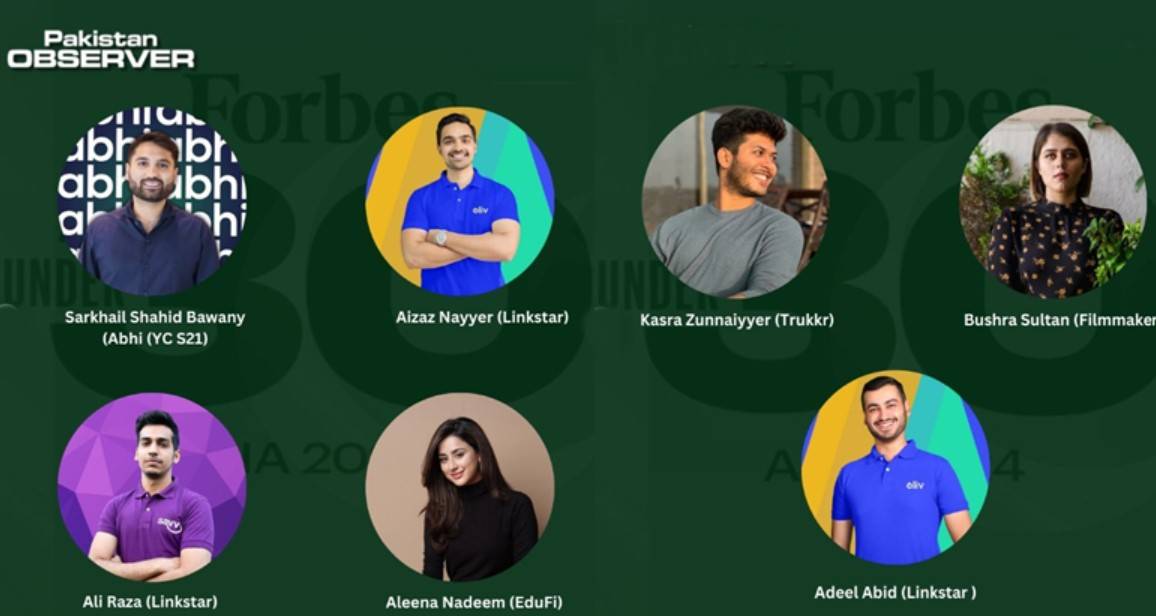 Who are seven Pakistanis featured on Forbes 30 Under 30 2024 list?