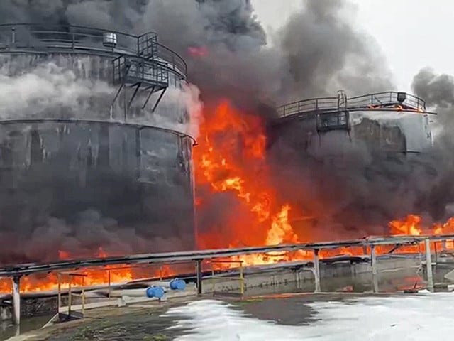 Drone strike sparks oil depot fires in Russia's Rostov region