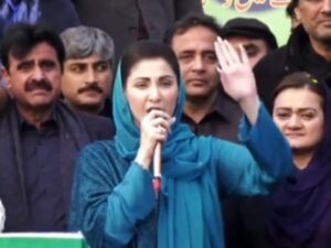 maryam nawaz chief organiser of the pakistan muslim league nawaz pml n addressing a rally in lahore on january 16 2024 screengrab