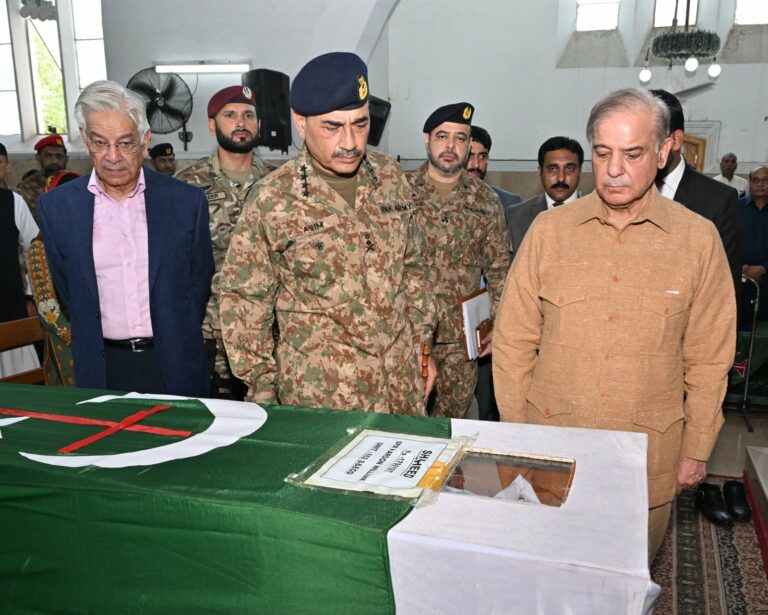 PM Shehbaz Sharif, COAS Gen Asim Muneer attend martyred soldier's funeral at church in Rawalpindi