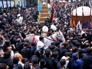 a large number of mourners attending the main procession of 9th muharramul haram observing youm e ashur in lahore photo app