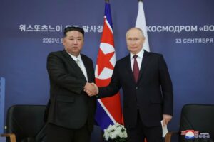 russia s president vladimir putin and north korea s leader kim jong un attend a meeting in the amur region russia september 13 2023 photo reuters