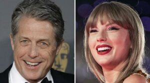 Taylor Swift reacts to Hugh Grant's shout-out of beau Travis Kelce