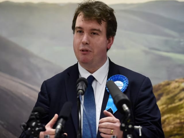 conservative party candidate craig williams speaks after the results of the constituency of montgomeryshire at a counting centre for britain s general election in builth wells britain december 13 2019 photo reuters